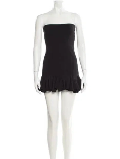 Pre-owned Helsa Strapless Mini Dress In Black