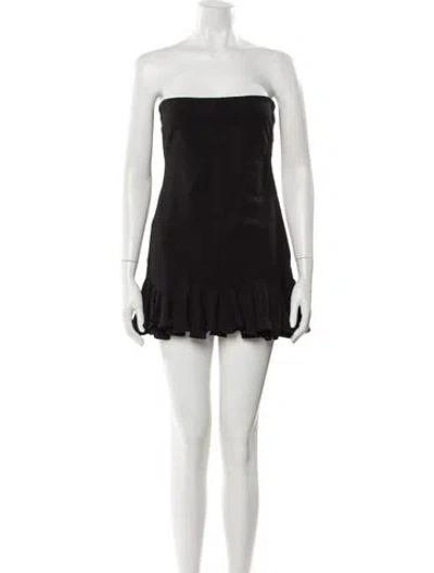 Pre-owned Helsa Strapless Mini Dress In Black