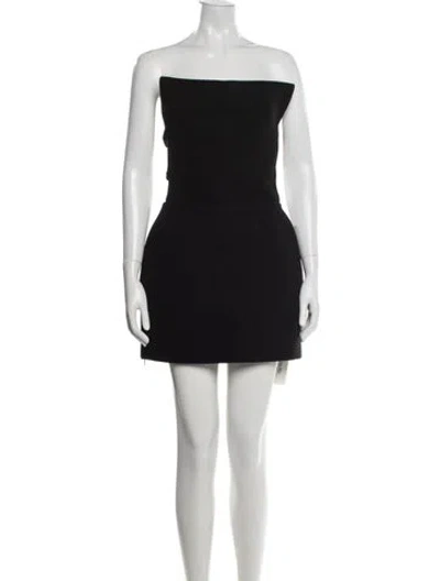 Pre-owned Helsa Strapless Mini Dress In Black