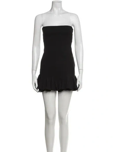 Pre-owned Helsa Strapless Mini Dress In Black
