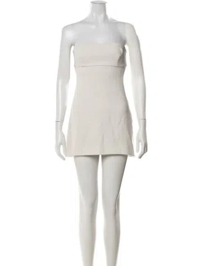Pre-owned Helsa Strapless Mini Dress In Neutral