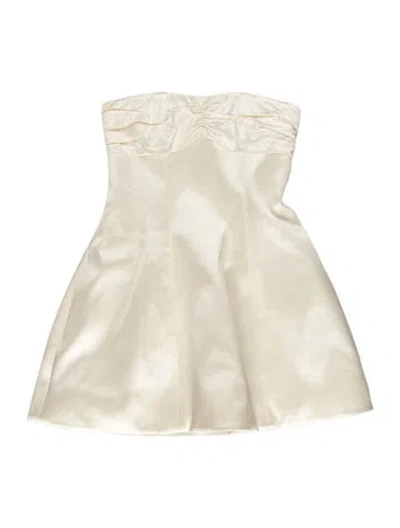 Pre-owned Helsa Strapless Mini Dress In Neutral