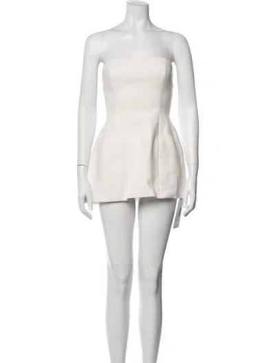 Pre-owned Helsa Strapless Mini Dress In Neutrals