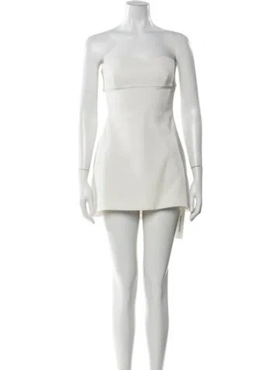 Pre-owned Helsa Strapless Mini Dress In White