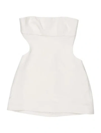 Pre-owned Helsa Strapless Mini Dress In White