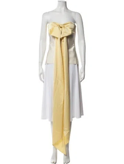 Pre-owned Helsa Strapless Top In Yellow