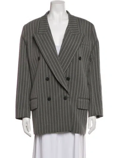 Pre-owned Helsa Striped Blazer In Gray