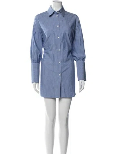 Pre-owned Helsa Striped Mini Dress In Blue