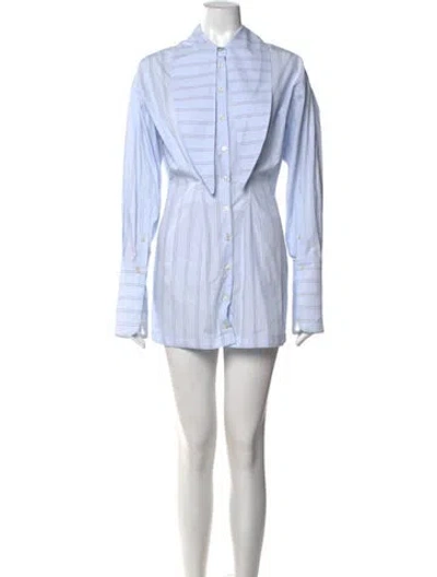 Pre-owned Helsa Striped Mini Dress In Blue