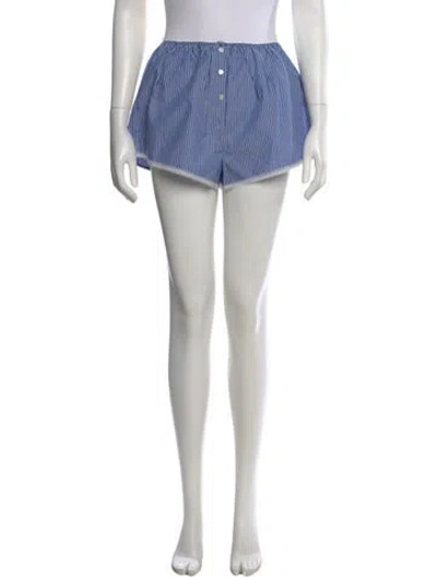 Pre-owned Helsa Striped Mini Shorts In Blue