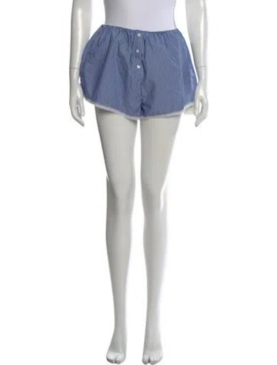 Pre-owned Helsa Striped Mini Shorts In Blue