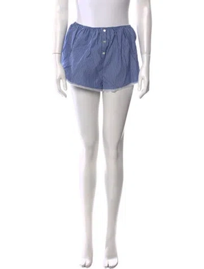 Pre-owned Helsa Striped Mini Shorts In White