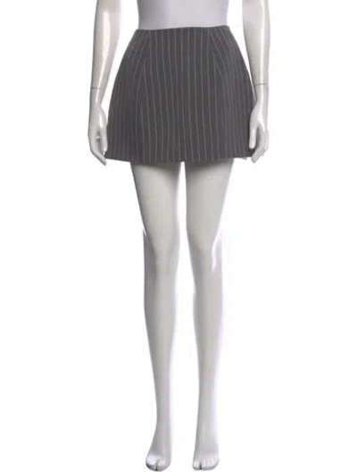 Pre-owned Helsa Striped Mini Skirt In Grey