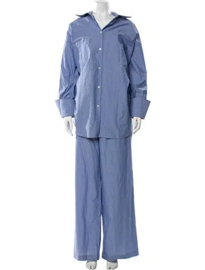 Pre-owned Helsa Striped Pant Set In Blue