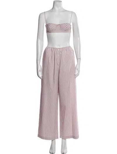 Pre-owned Helsa Striped Pant Set In Blue