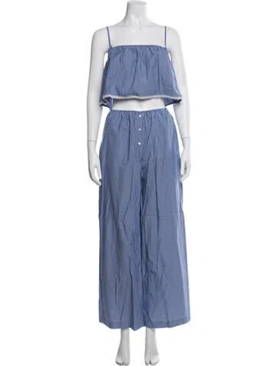 Pre-owned Helsa Striped Pant Set In Blue