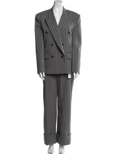 Pre-owned Helsa Striped Pantsuit In Gray
