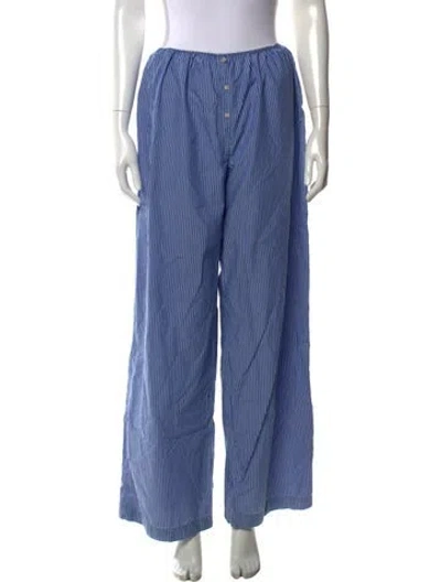 Pre-owned Helsa Striped Wide Leg Pants In Blue