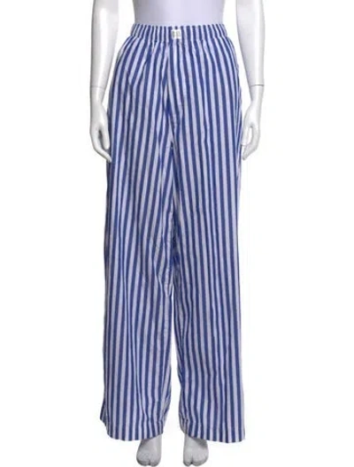 Pre-owned Helsa Striped Wide Leg Pants In Blue