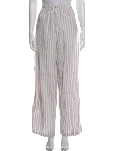 Pre-owned Helsa Striped Wide Leg Pants In Neutral