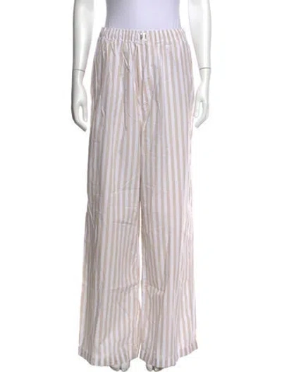Pre-owned Helsa Striped Wide Leg Pants In Neutrals/white