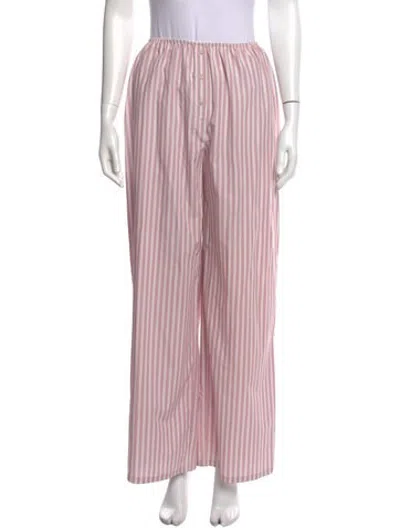 Pre-owned Helsa Striped Wide Leg Pants In Pink