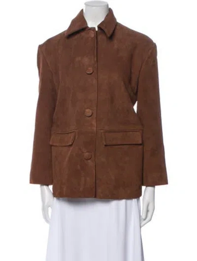 Pre-owned Helsa Suede Utility Jacket W/ Tags In Brown