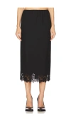 Helsa Suit Midi Skirt With Lace In 黑色