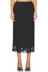 Helsa Suit Midi Skirt With Lace In Black