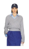 Helsa Talena V Neck Sweater In Grey