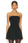 Helsa Tech Gabardine Bustier In Black