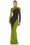 Helsa The Abstraction Color Blocked Jersey Dress In Multi
