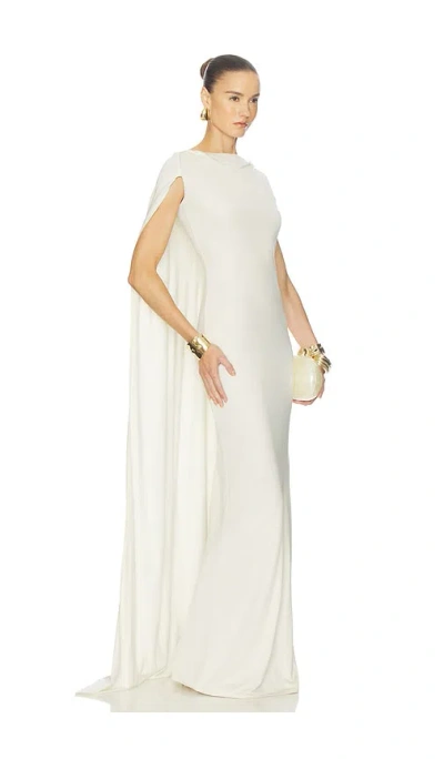 Helsa The Alva Caped Jersey Dress In Gray
