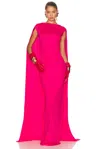 Helsa The Alva Caped Jersey Dress In Pink