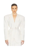 Helsa The Belted Blazer In White