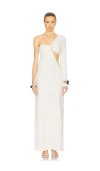 Helsa The Corsico Draped Dress In 奶油色