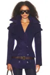 Helsa The Dramatic Collar Peacoat In Blue