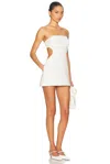 Helsa The Heavy Crepe Cut Out Dress In Ivory