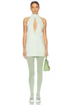 Helsa The Heavy Crepe Halter Dress In Celadon
