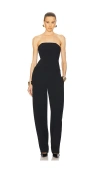 Helsa The Heavy Crepe Jumpsuit In 黑色