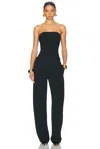 Helsa The Heavy Crepe Jumpsuit In Black