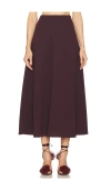 Helsa The Heavy Crepe Midi Skirt In 茄紫色