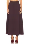 Helsa The Heavy Crepe Midi Skirt In Eggplant