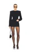 Helsa The Heavy Crepe Suit Dress In 黑色