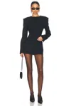 Helsa The Heavy Crepe Suit Dress In Black