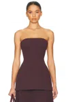 Helsa The Heavy Crepe Tunic Top In Eggplant