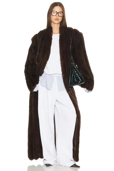 Helsa The Irina Faux Fur Coat In Brown