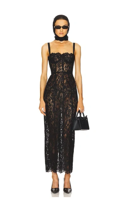 Helsa The Lace Column Dress In Black