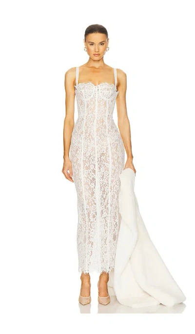 Helsa The Lace Column Dress In White