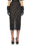 Helsa The Lace Midi Skirt In Black